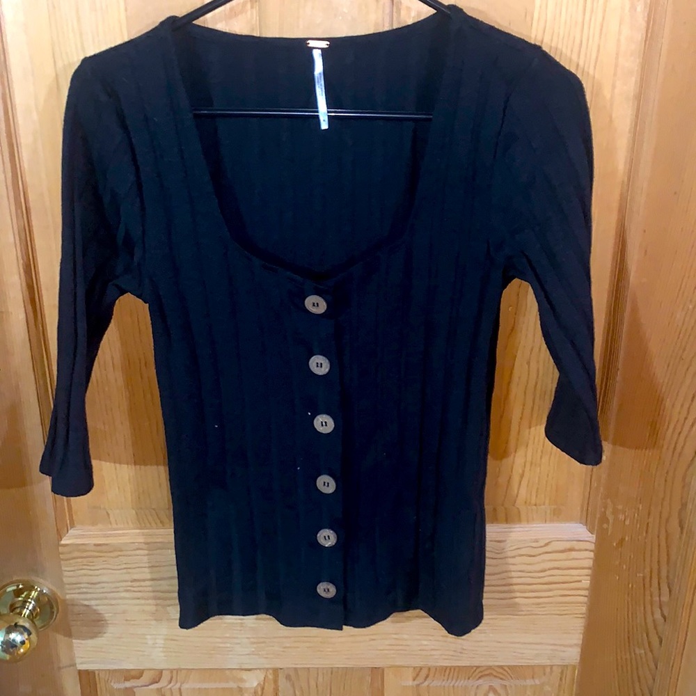 Black Free People button up shirt.